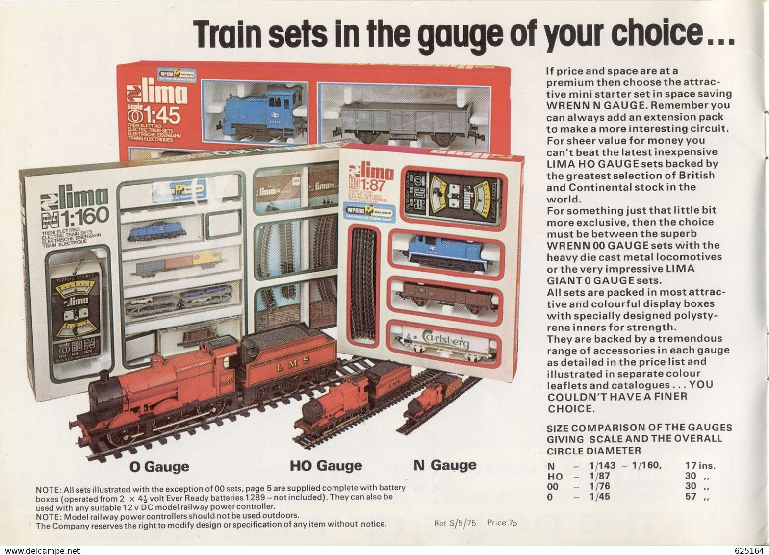 Catalogue WRENN 1975 A Super Selection Of Train Sets Gauge OO HO O N  LIMA - Englisch