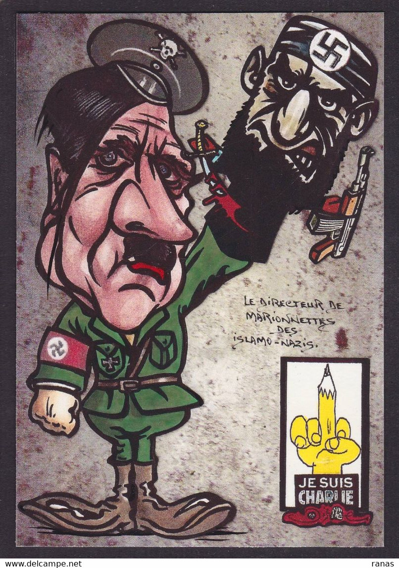 CPM HITLER Par Jihel Tirage Limité Signé Numéroté En 30 Ex. Satirique ésotérisme Surréalisme Islamistes Charlie - Filosofia & Pensatori