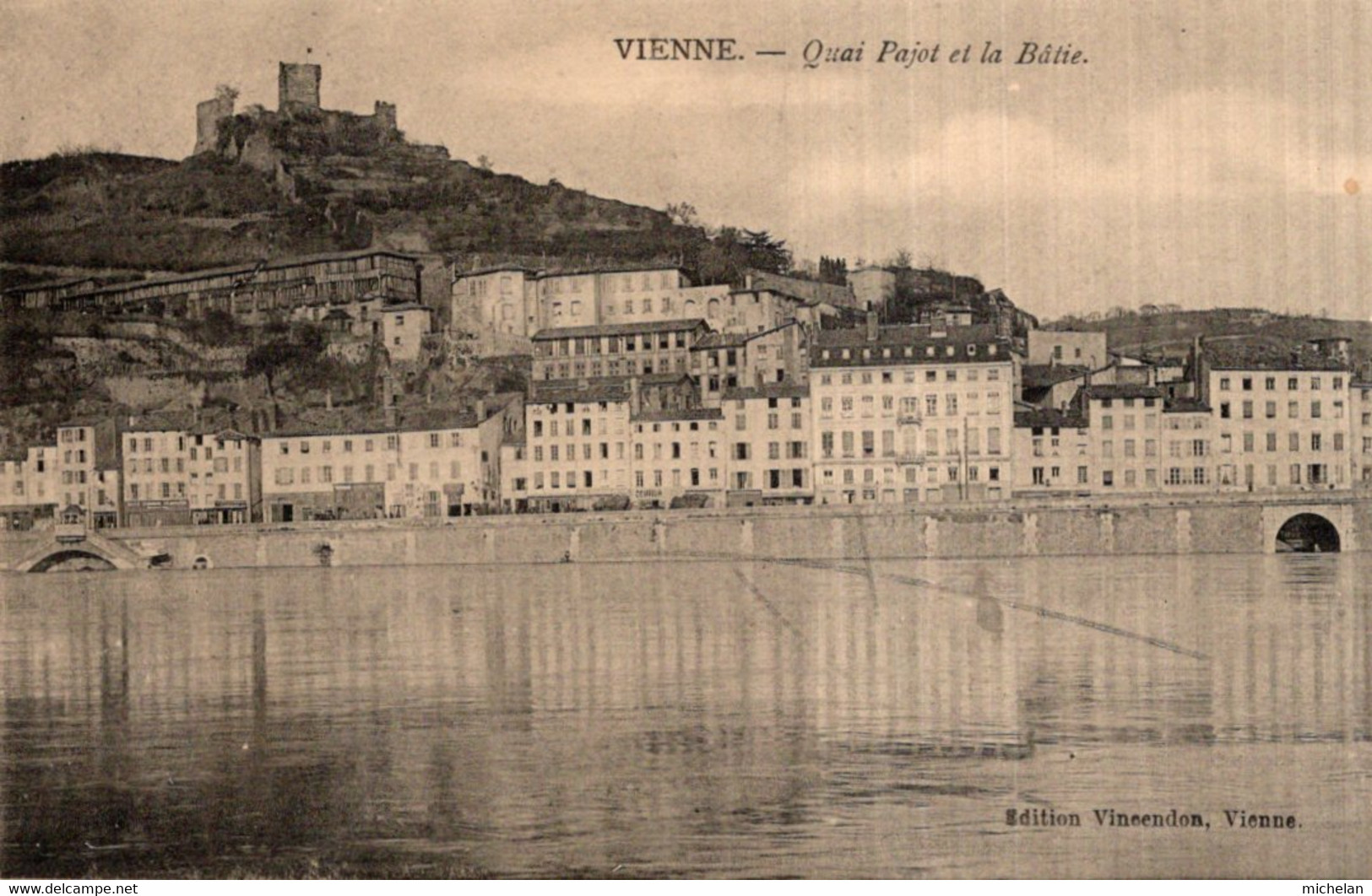 CPA   38  VIENNE----QUAI PAJOT ET LA BATIE---1914 - Vienne