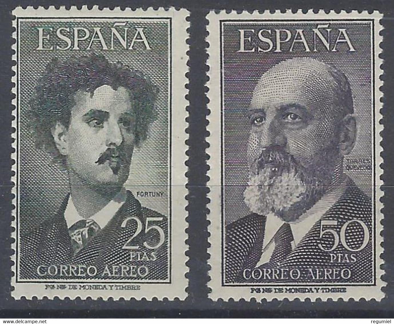 España 1164/1165 */** Fortuny Y Torres Q. 1955. 1164 Goma Alterada. 1165 ** - Neufs