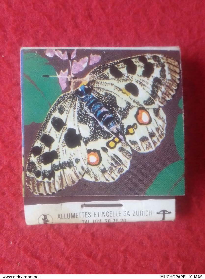 CAJA DE CERILLAS MATCHBOX BOÎTE D'ALLUMETTES BIER BIÈRE BIRRA MARIPOSA BUTTERFLY PAPILLON APOLLON 1970 ETINCELLE ZURICH. - Boites D'allumettes