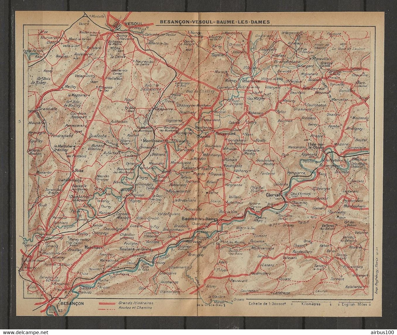 CARTE PLAN 1923 - BESANCON - VESOUL - BAUME Les DAMES - RIOZ - ROUGEMONT - ROULANS Le GRAND - Cartes Topographiques