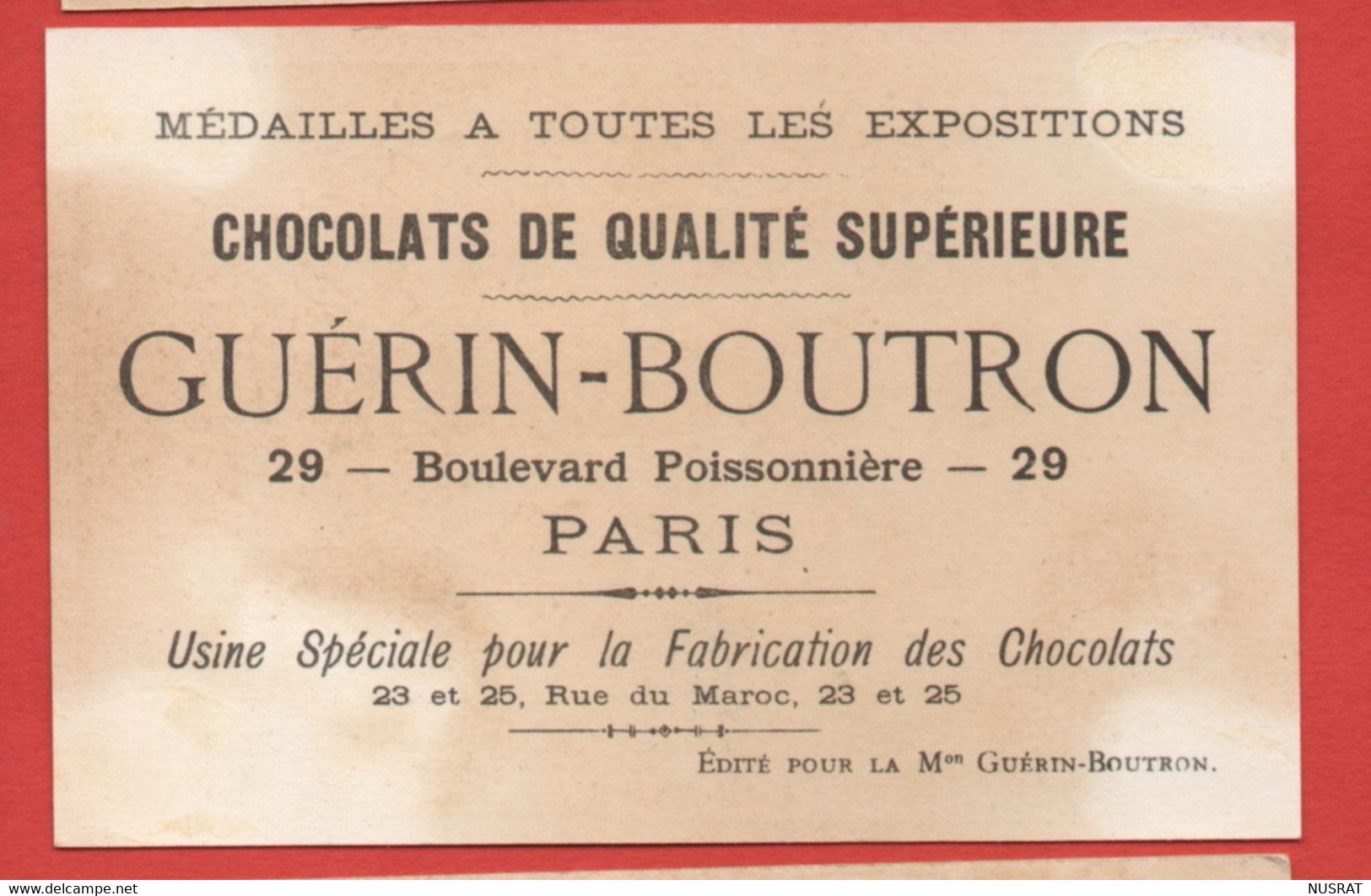 Chocolat Guérin Boutron, Chromo Lith. Vieillemard, Masque Artistique - Guérin-Boutron