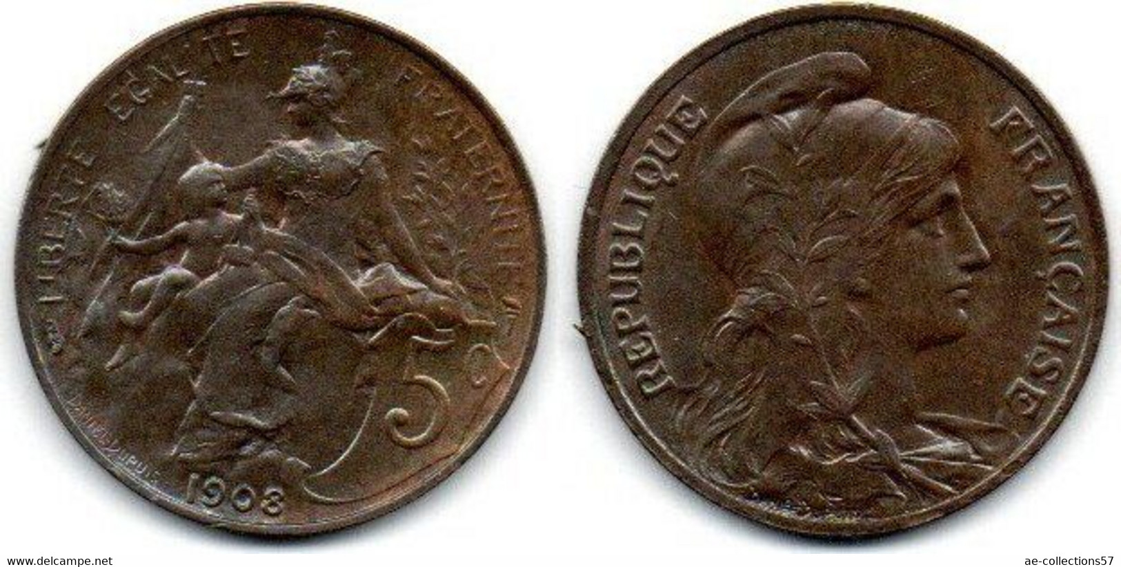 5 Centimes 1908 Dupuis SPL - Other & Unclassified