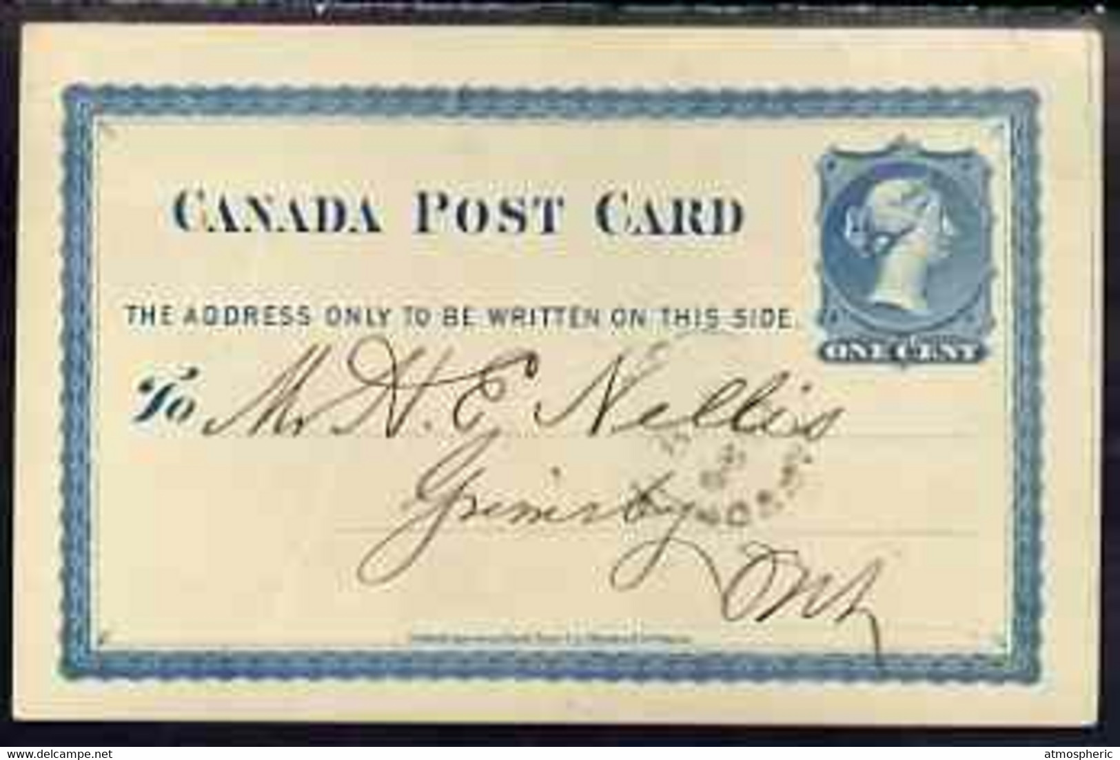 Canada 1877 1c P/stat Card Used To Ontario With Statement Of Account From The Toronto News - Briefe U. Dokumente