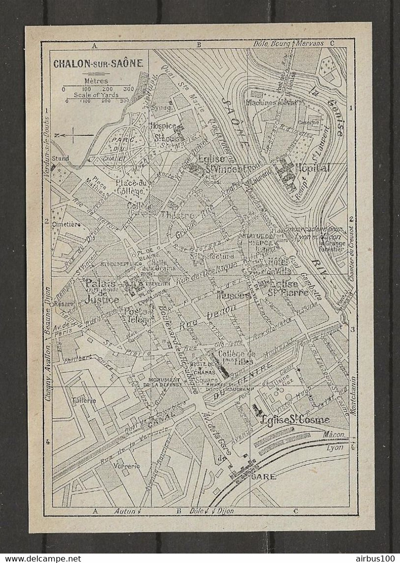 CARTE PLAN 1924 - CHALON Sur SAONE - VERRERIE - STAND - TUILERIE - SYNAGOGUE - PARC Du CHALET - Cartes Topographiques