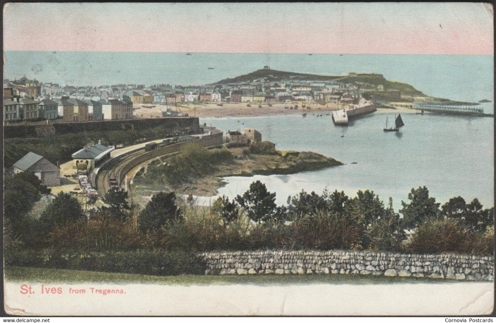 St Ives From Tregenna, Cornwall, 1908 - Peacock Postcard - St.Ives