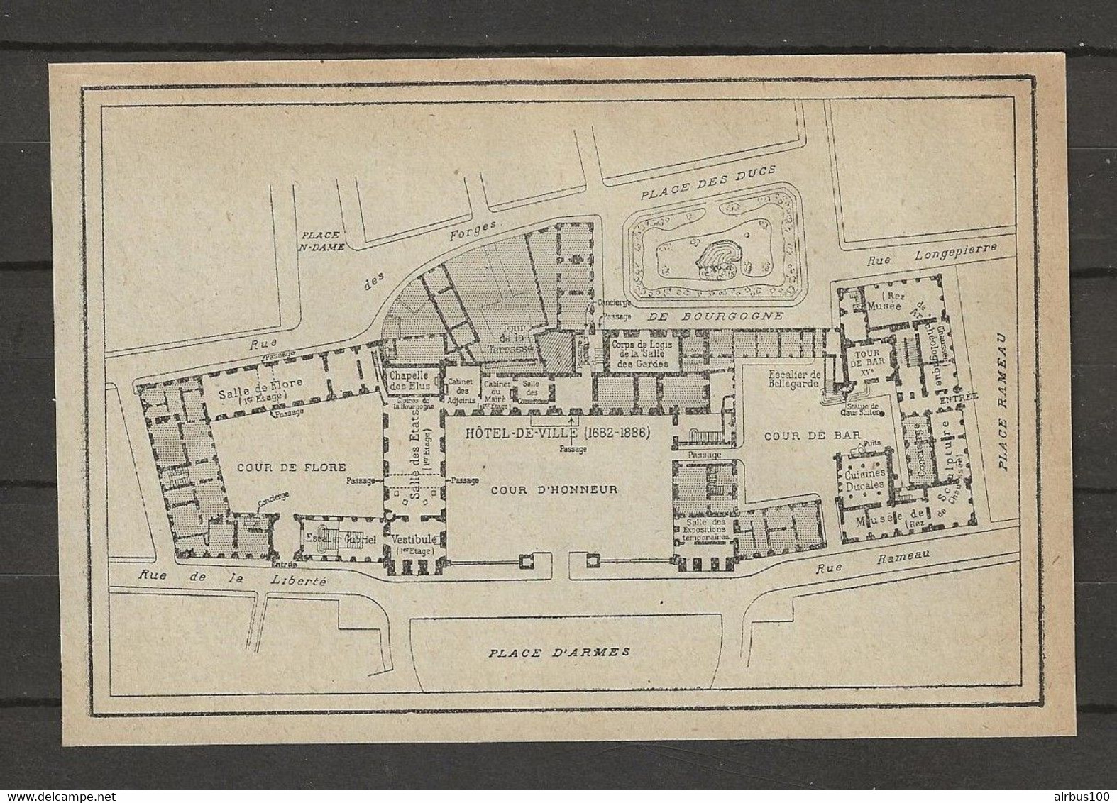 CARTE PLAN 1924 - DIJON - PALAIS Des DUCS - HOTEL De VILLE ( 1682 1886 ) - Cartes Topographiques