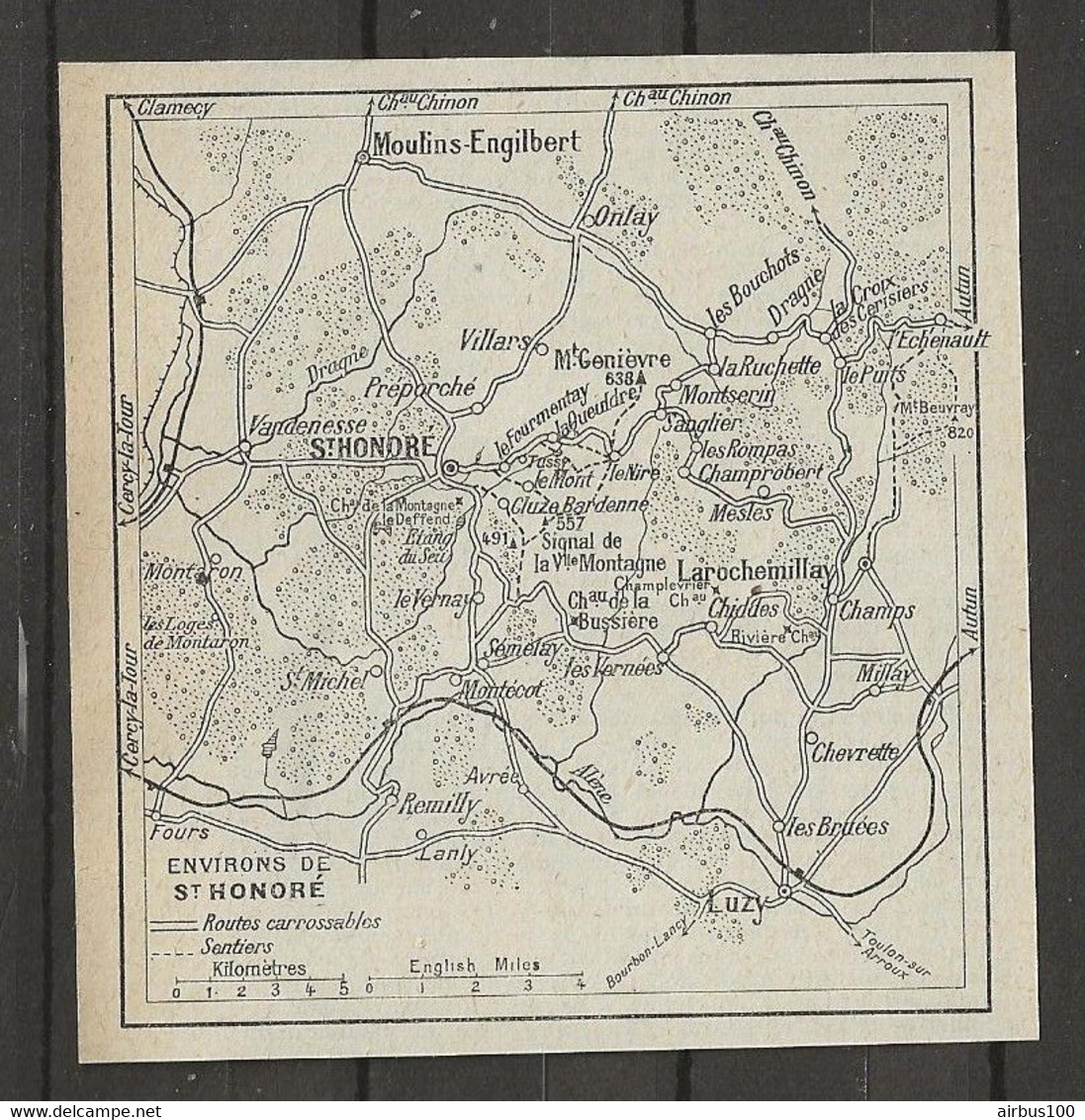 CARTE PLAN 1924 - ENVIRONS De St HONORÉ - MOULINS ENGILBERT - LUZY - LAROCHEMILLEY - ONLEY - Cartes Topographiques
