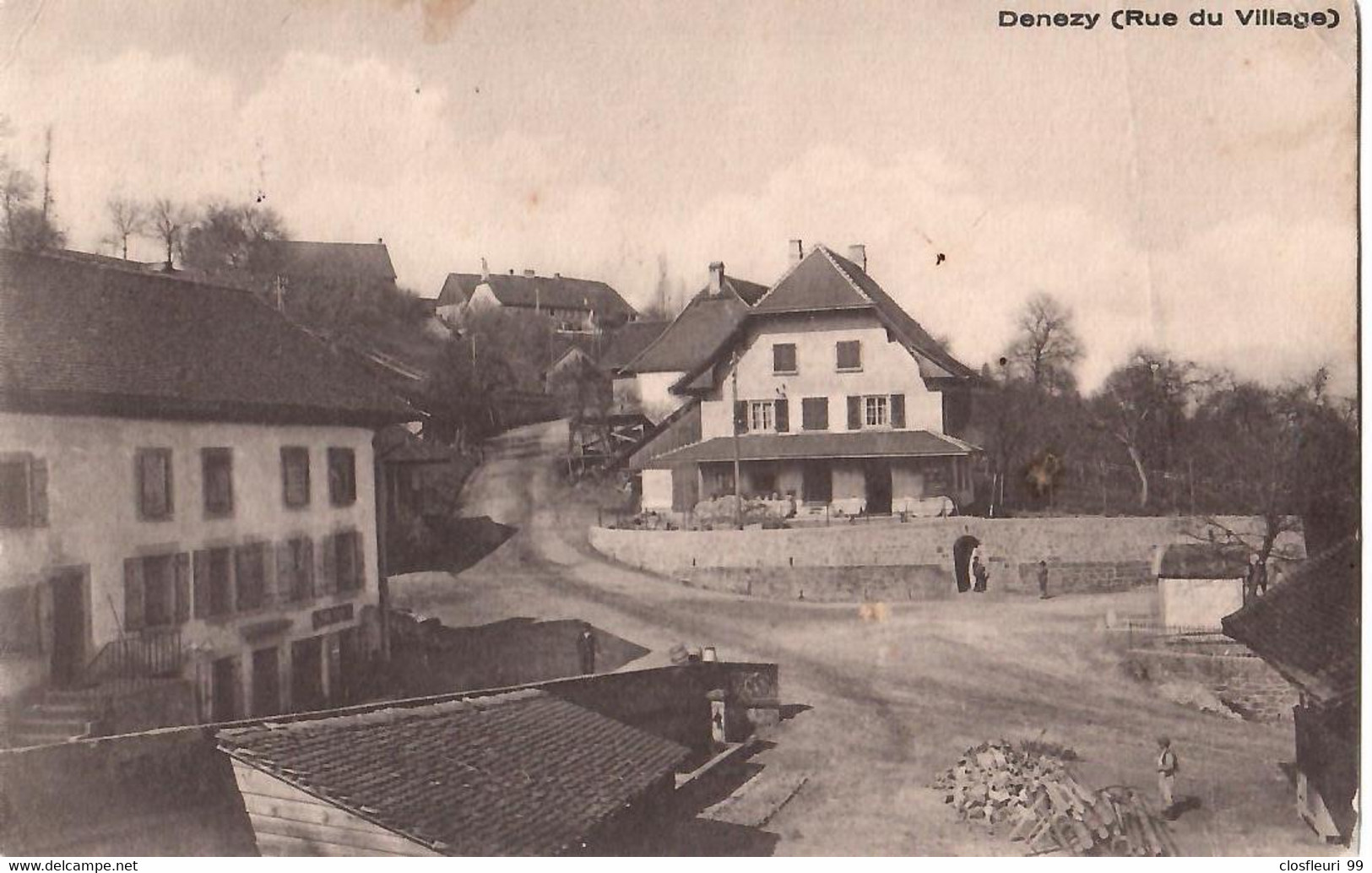 Denezy, Rue Du Village, Batterie Poste De Campagne  Pailly1923 - Pailly