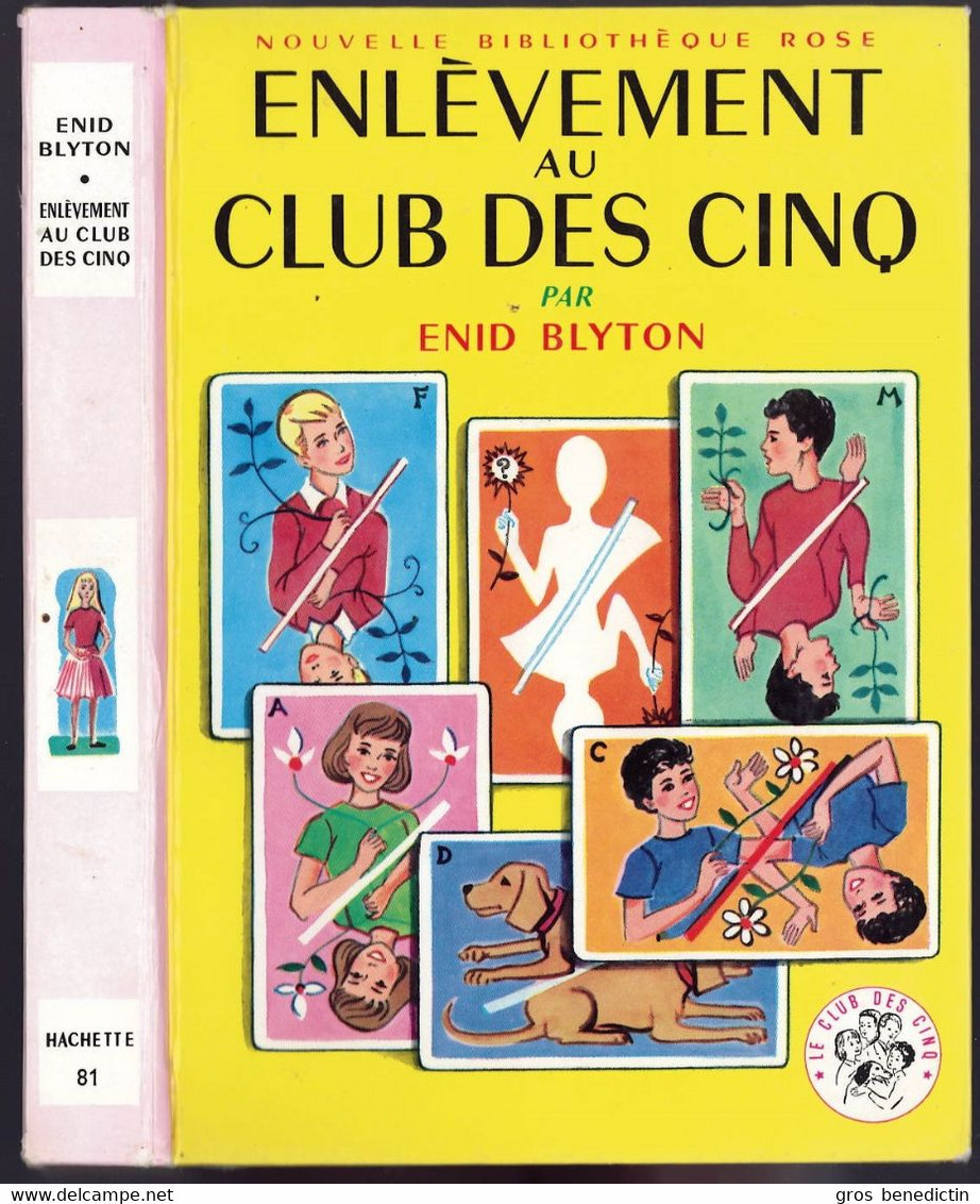 Hachette - Nouv. Bibliothèque Rose N°81 - Enid Blyton  - "Enlèvement Au Club Des Cinq" - 1968 - #Ben&Bly&CD5 - Bibliothèque Rose