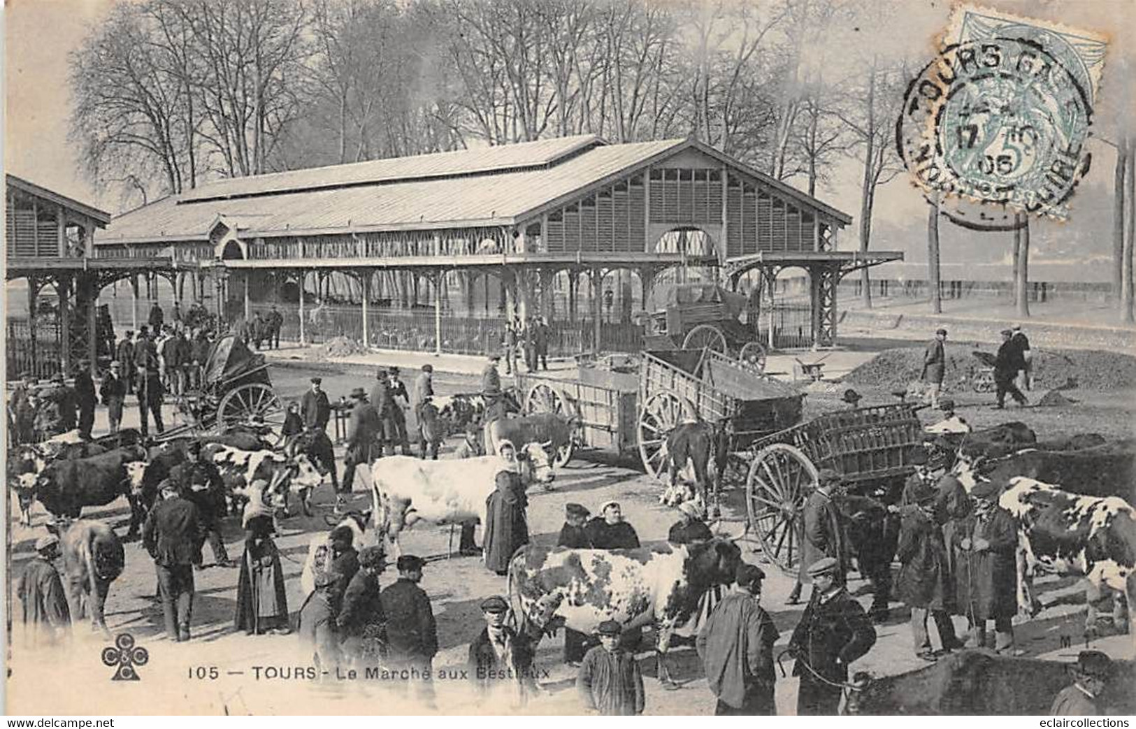 Tours     37      Foire  Ou Halles Ou Marchés:   Aux Bestiaux  N° 105            (voir Scan) - Tours