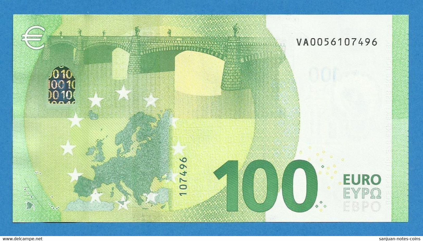 100 EURO SPAIN DRAGHI VA00-V001 UNC-FDS (D005) - 100 Euro