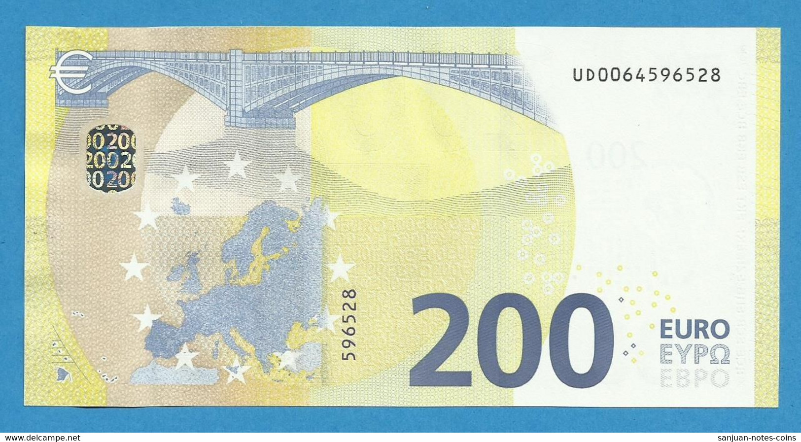200 EURO FRANCE DRAGHI UD00-U004 UNC-FDS (D006) - 200 Euro