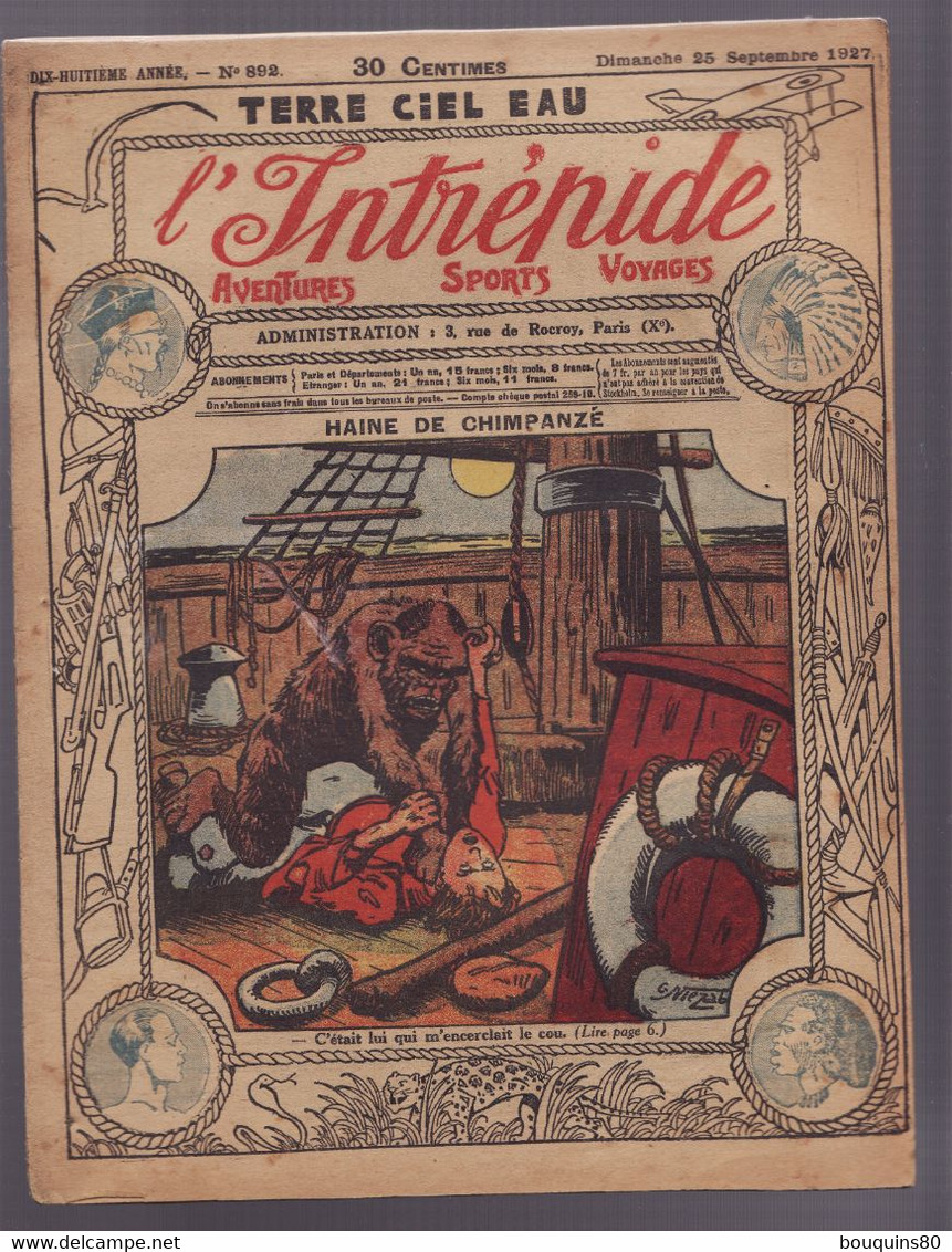 L'INTREPIDE N°892 Septemre 1927 - L'Intrépide