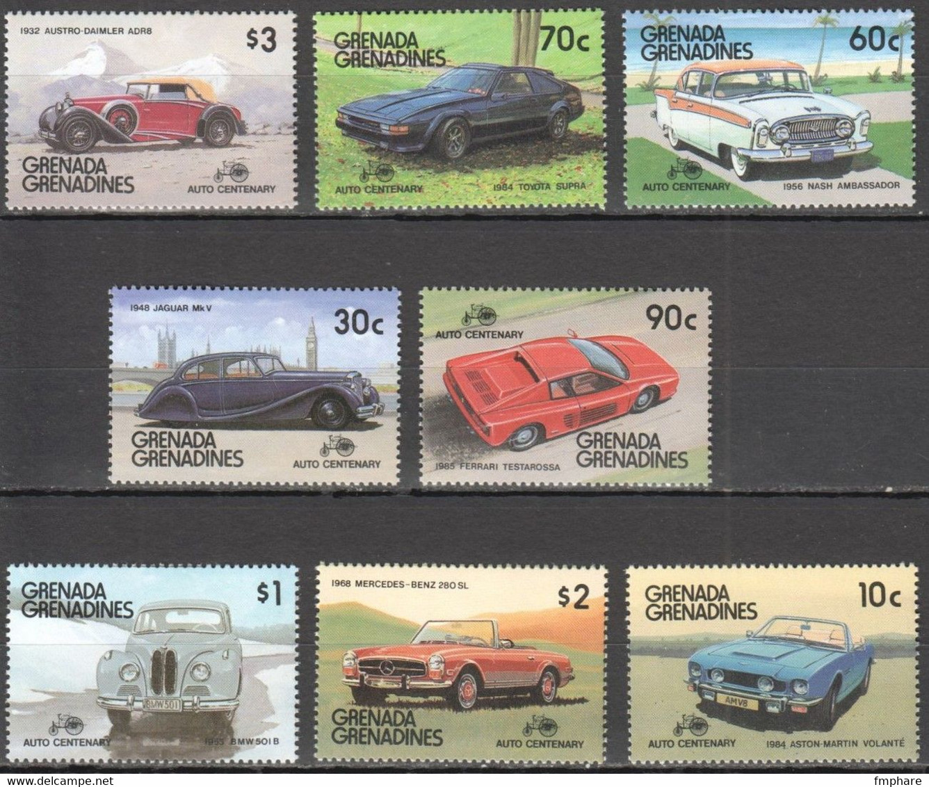 FERRARI GRENADA GRENADINES JAGUAR  / ASTON MARTIN NEUF** MNH - Cars