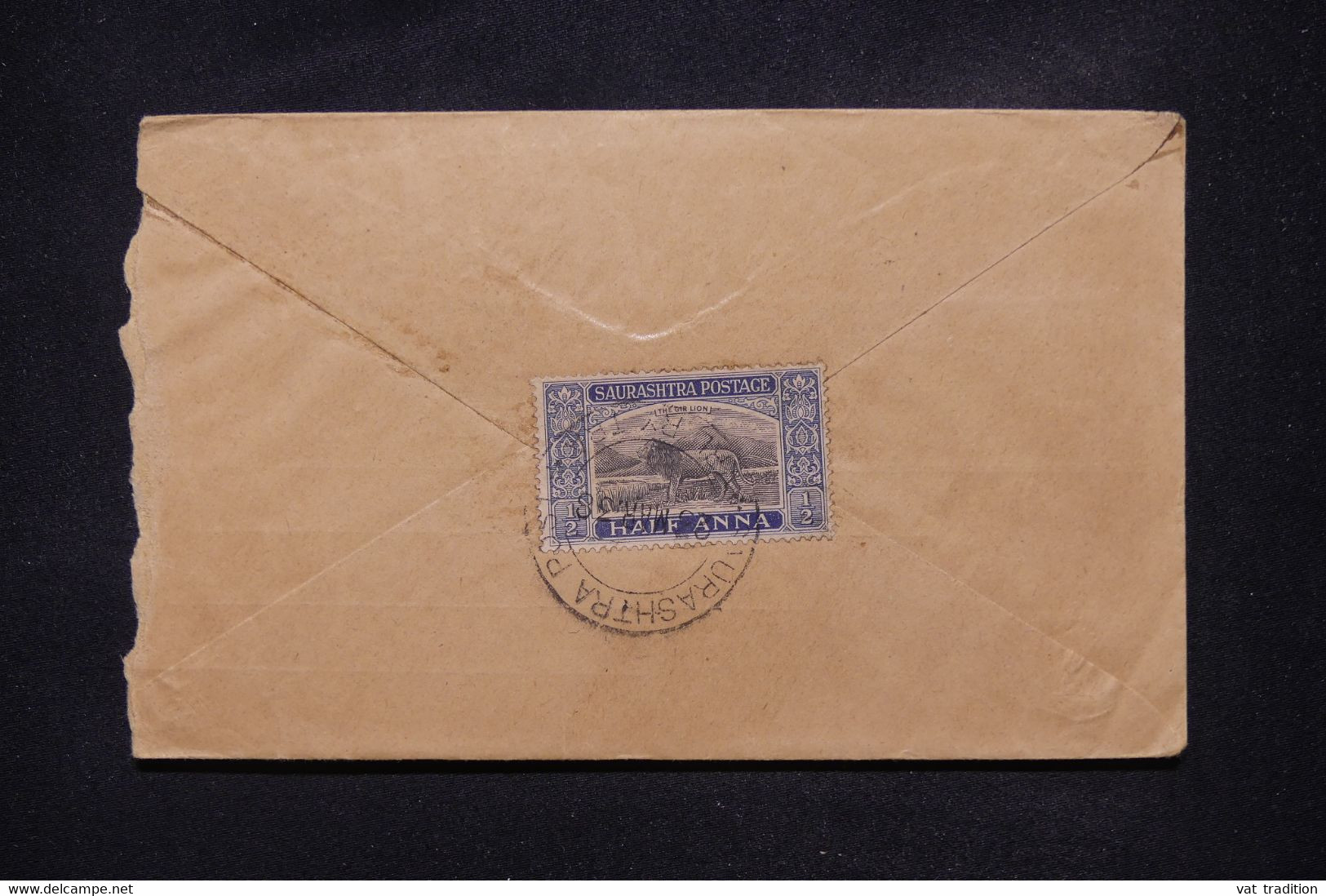 INDE / SORUTH - Enveloppe De Saurashtra En 1938, Affranchissement Au Verso - L 108755 - Soruth