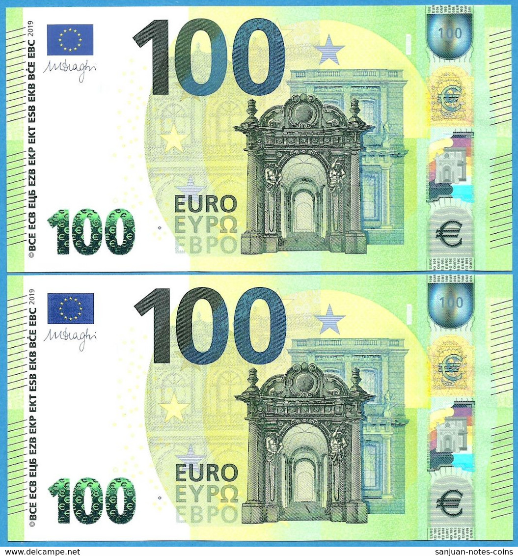 100 EURO SPAIN DRAGHI PAREJA VA00-V001 UNC-FDS (D007) - 100 Euro