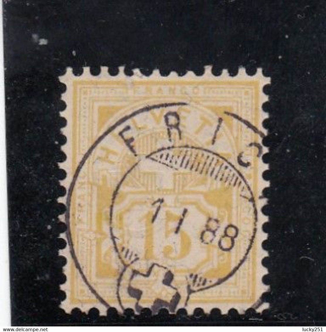 Suisse - Armoiries - N°Zumstein 63A - Oblitération Centrale "Fric" 15c Jaune - 01/01/88 - Used Stamps