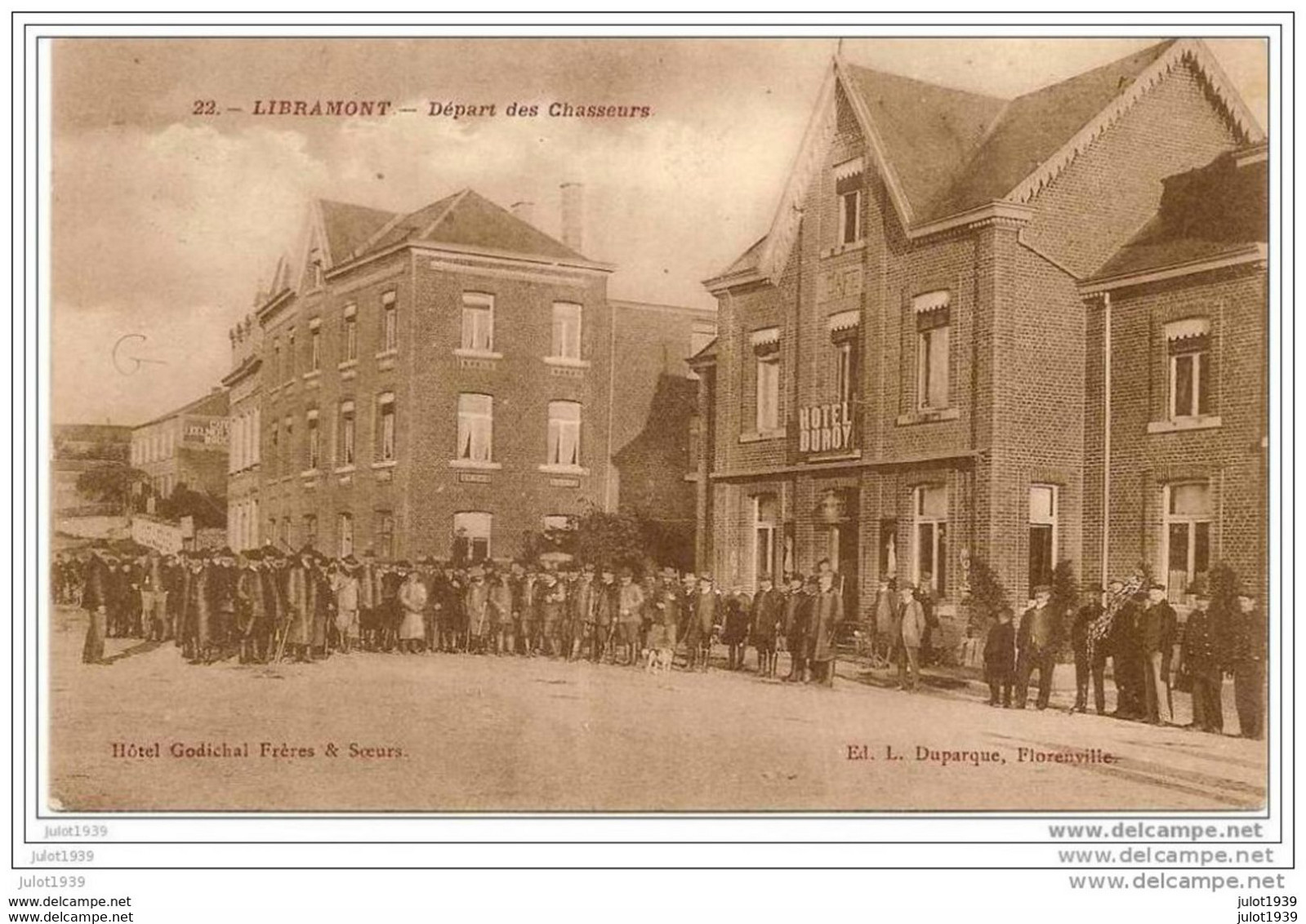 LIBRAMONT ..-- Départ Des Chasseurs . 1912 Vers HOUTHEM ( Famille CLEREBAUT ) , VILVORDE . Voir Verso . - Libramont-Chevigny