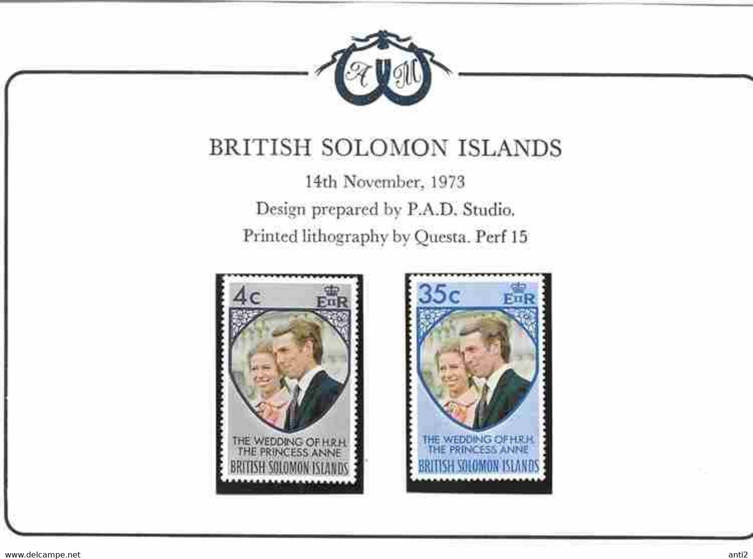 Solomon Islands 1973 Royal Wedding Princess Anne And Mark Phillips, Mi 246-247 MNH(**) - British Solomon Islands (...-1978)