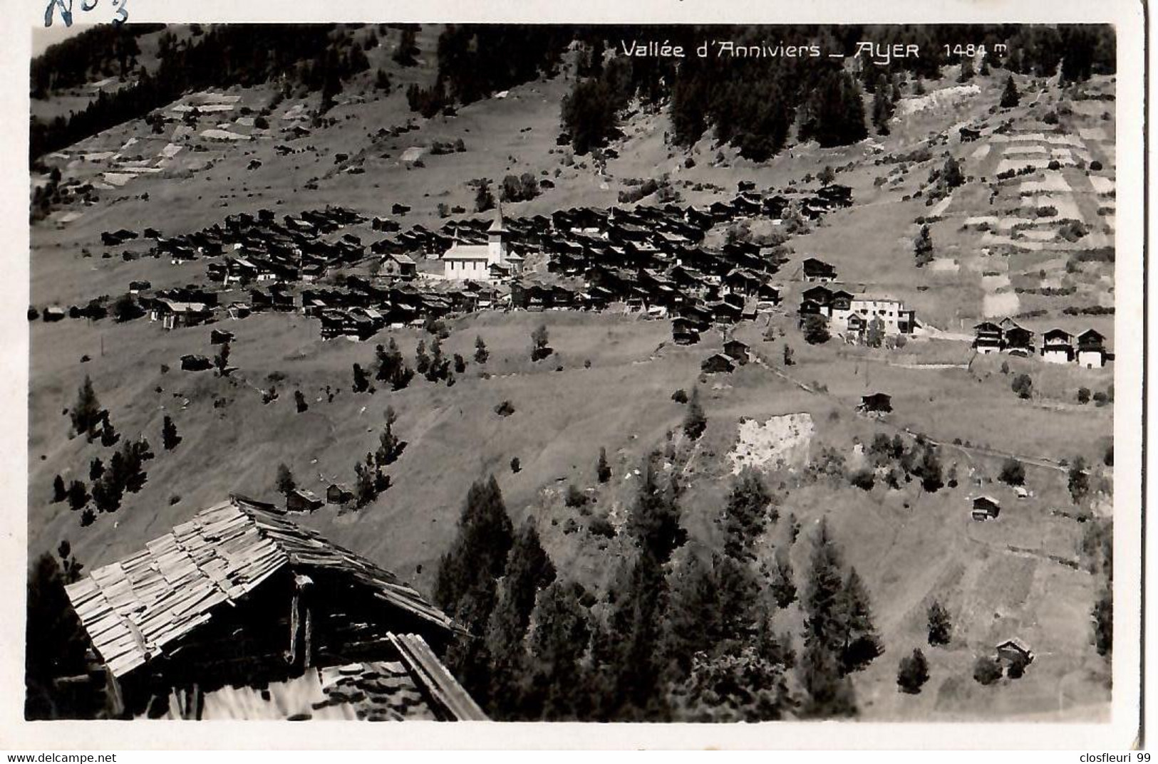 Vallée D'Anniviers - Ayer En 1936. Village Regroupé Autour De Son église, Sans Nouvelles Constructions - Ayer