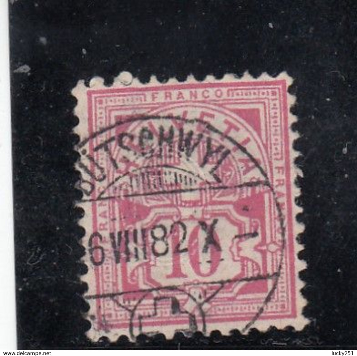 Suisse - Armoiries - N°Zumstein 55 - Oblitération Centrale "Bütschwyl" 10c Rose - 6/08/82 - Used Stamps