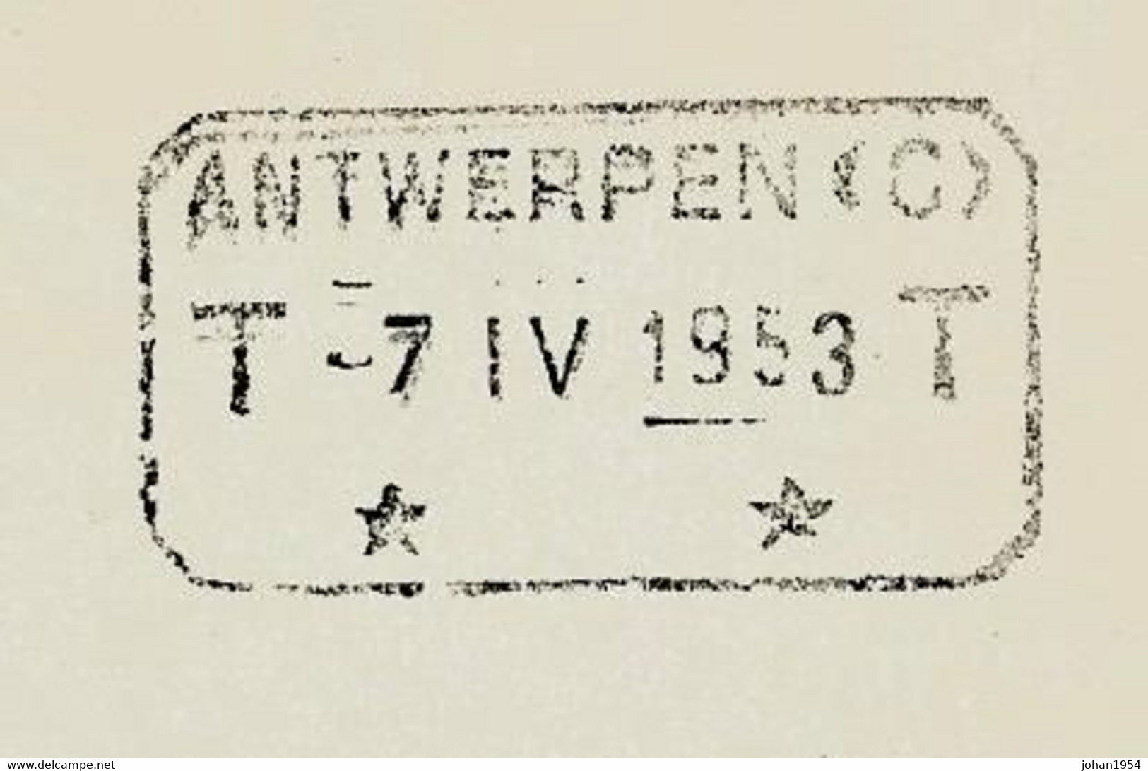 Luxe-telegram, Telegraafafst. ANTWERPEN (C) 07/04/1953 - Telegramas