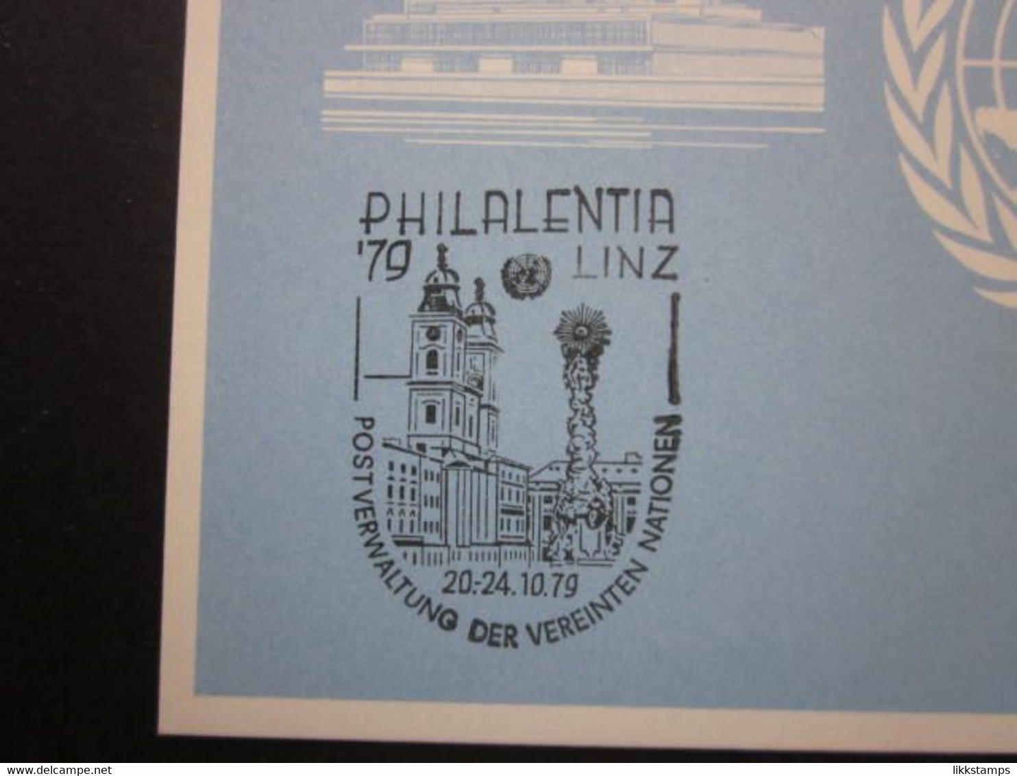 A RARE 1979 PHILALENTIA STAMP EXHIBITION SOUVENIR CARD WITH FIRST DAY OF EVENT CANCELLATION. ( 02241 ) - Briefe U. Dokumente