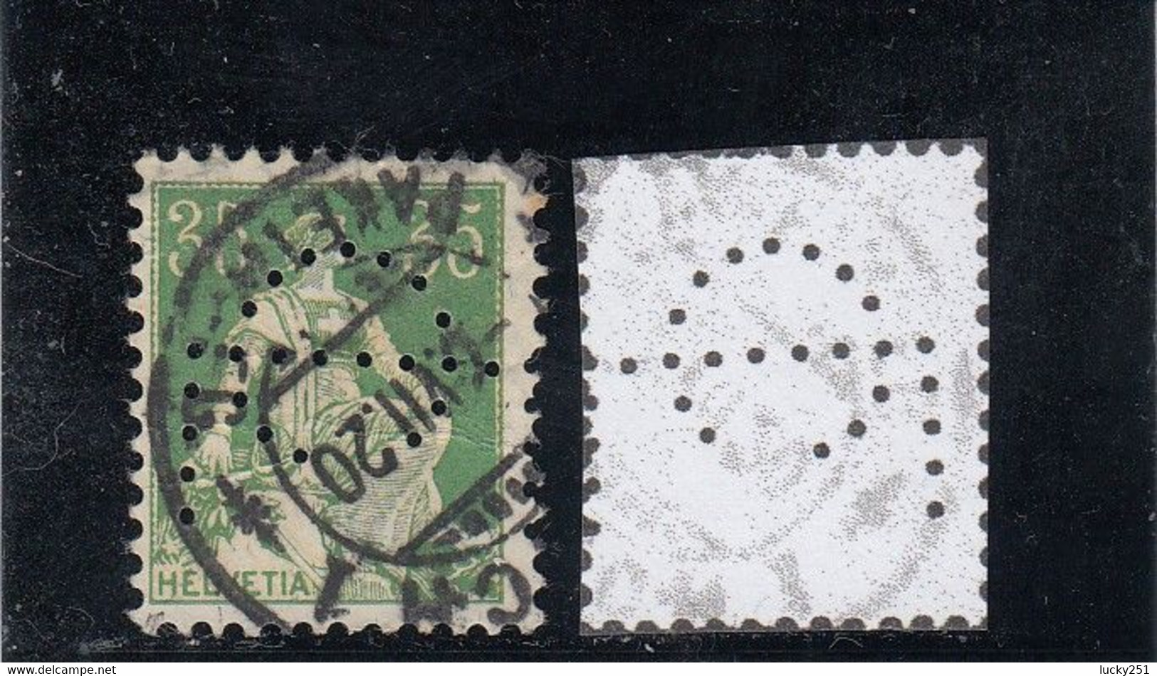 Suisse - Perforés - Helvétia - N°YT 122 - Perforé "Monogramme" - Perfin