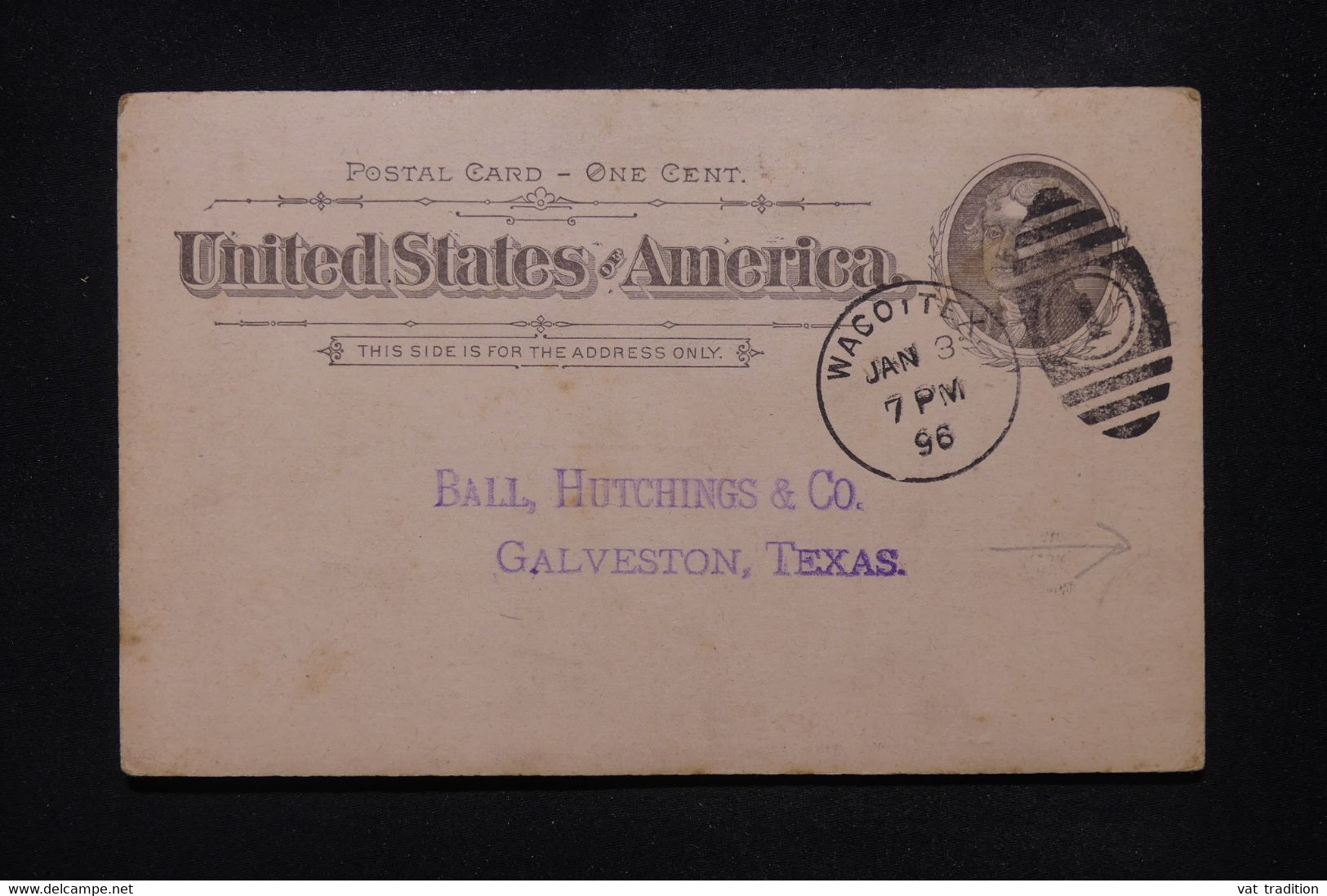 ETATS UNIS - Entier Postal Avec Repiquage Commercial De Waco En 1896 Pour Galveston - L 108771 - ...-1900