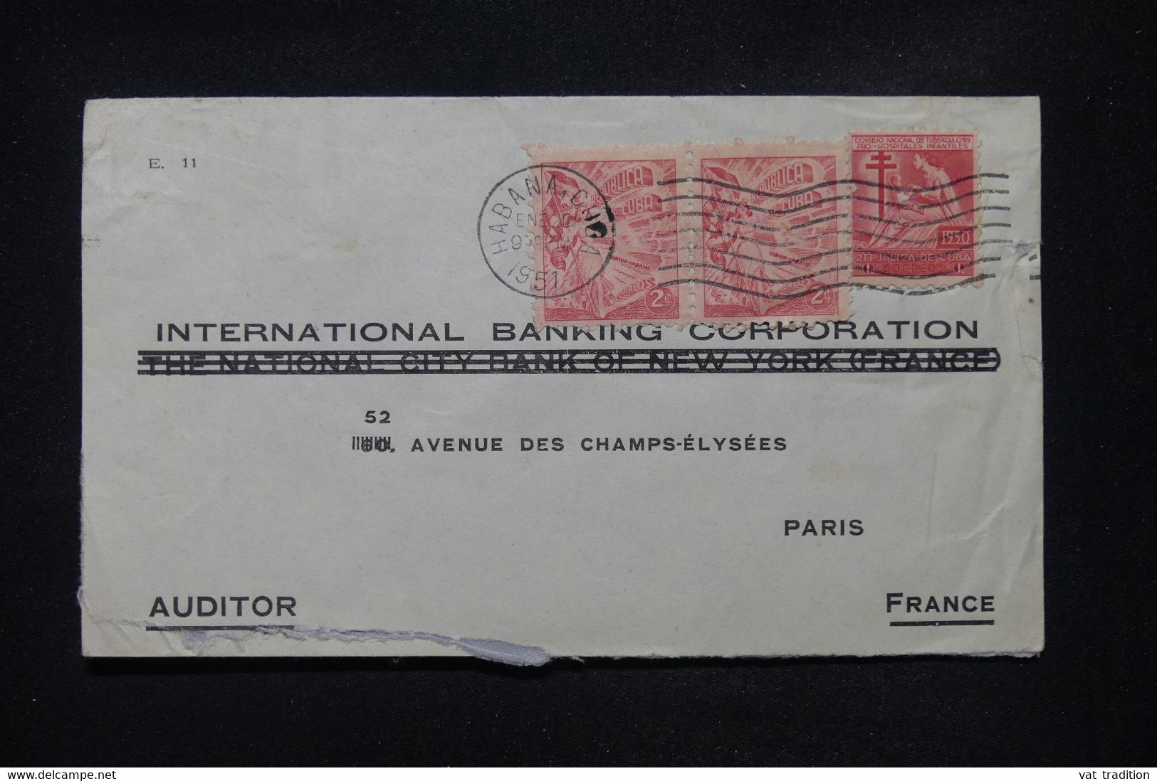 CUBA - Enveloppe Commerciale De Habana Pour Paris En 1951 - L 108818 - Briefe U. Dokumente