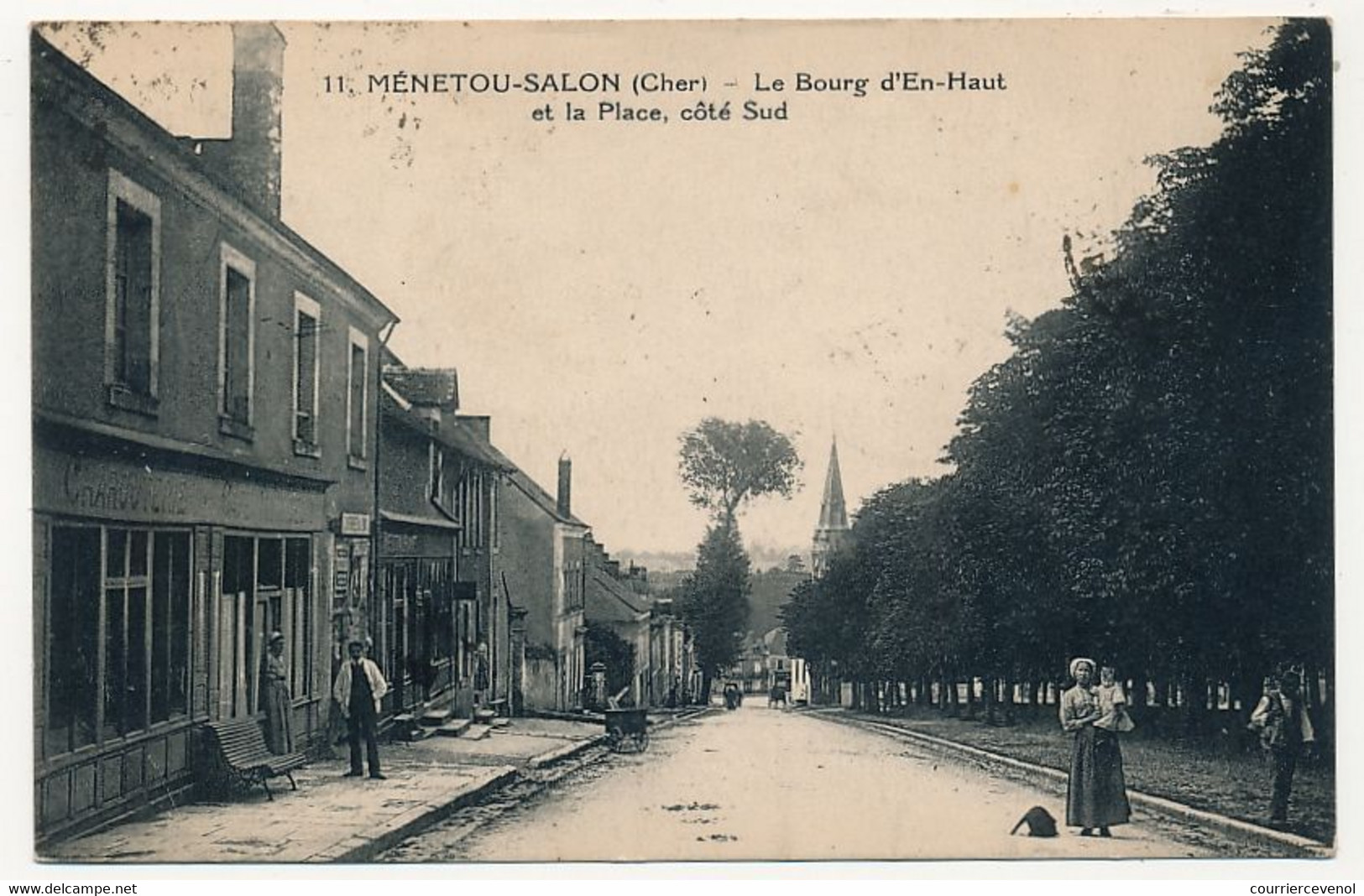 CPA - MENETOU-SALON (Cher) - Le Bourg D'En Haut Et La Place, Côté Sud - Autres & Non Classés