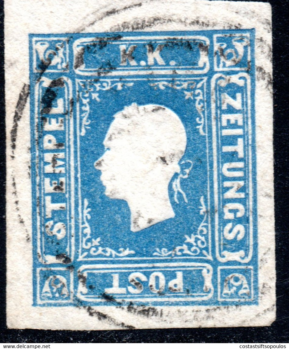 438.AUSTRIA,1858 1 KR.BLUE NEWSPAPER,SC.P5 - Dagbladen