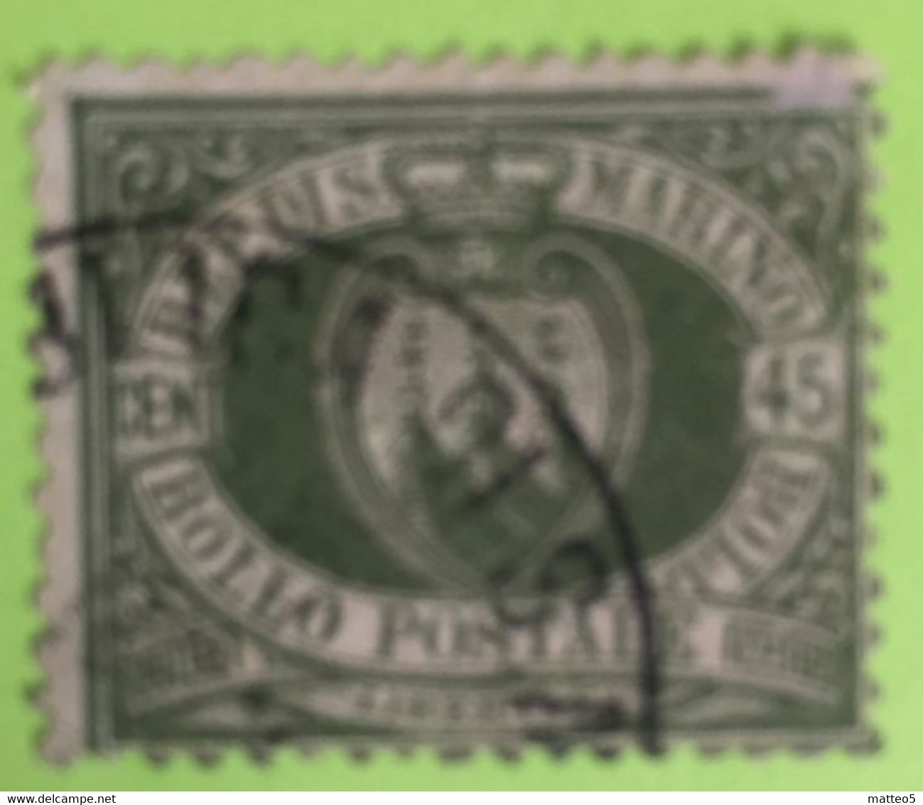 1892/94 - San Marino - 45 Cent Stemma - Usato - - Usados