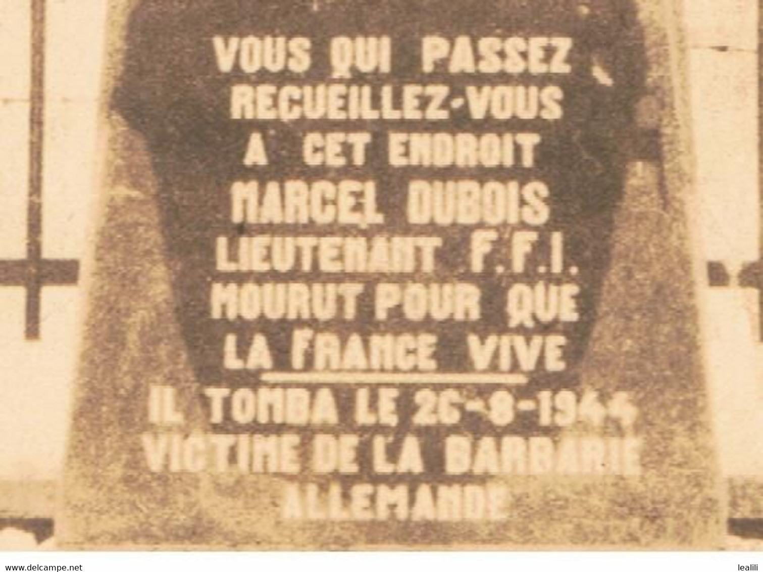 ENV DE PERONNE * MONUMENT A MARCEL DUBOIS MORT SOUS LA BARBARIE DES ALLEMANDS EN 1944 * - Picardie