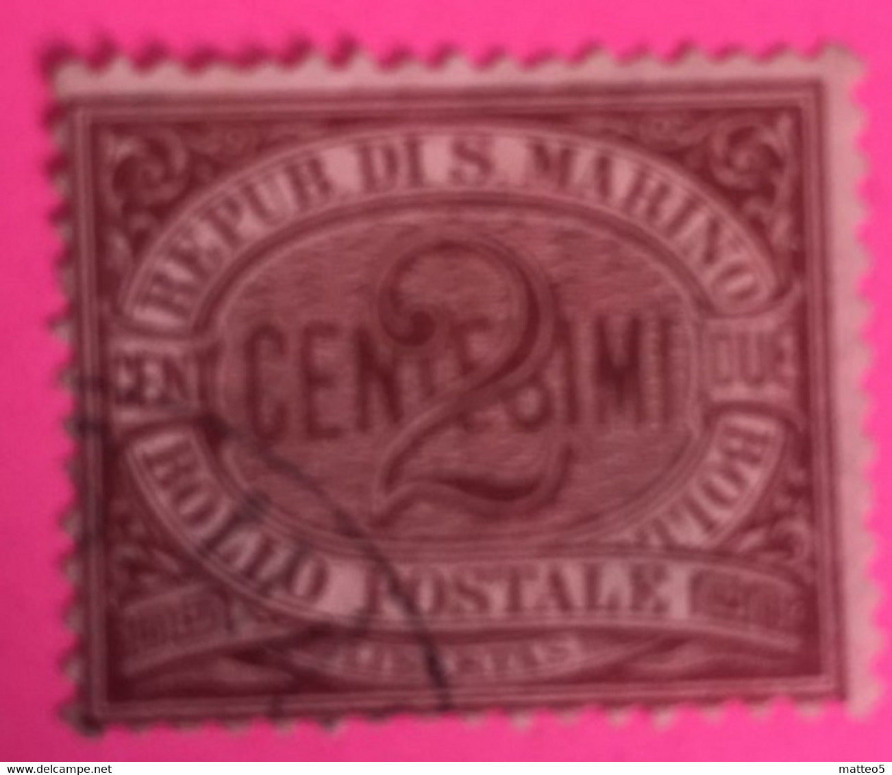 1894/99 - San Marino - 2  Cent  - Usato - - Usados