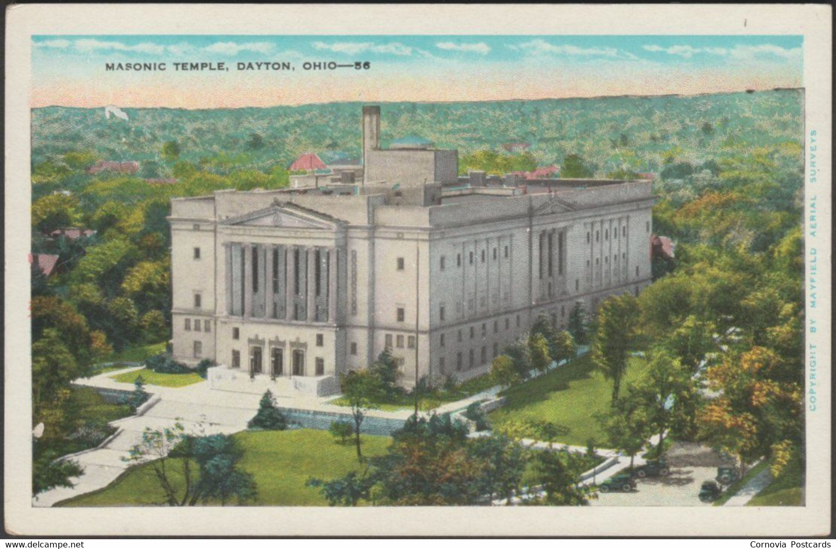 Masonic Temple, Dayton, Ohio, C.1930 - Wilkie News Co Postcard - Dayton