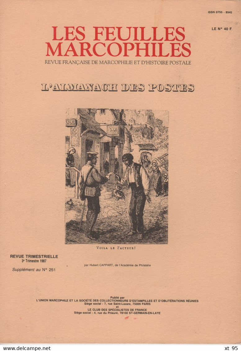 Les Feuilles Marcophiles - Supplement N°251 - Almanach Des Postes - 38 Pages - Filatelia E Storia Postale