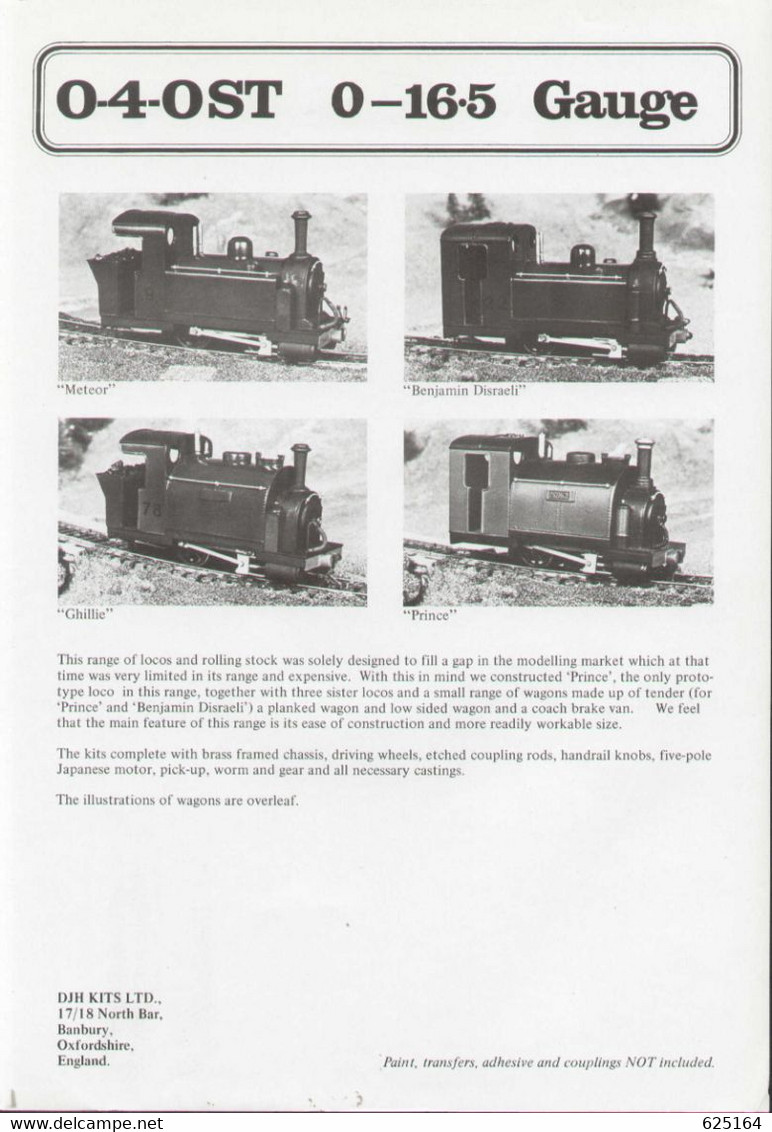 Catalogue DJH MODEL LOCO 1984 ? Precision Scale Locomotive Kits Guide - Inglés