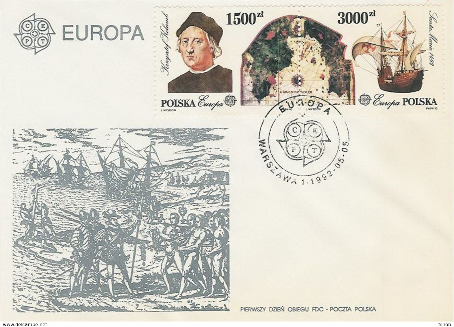 Poland FDC.3229-30: Europa CEPT (III) Christopher Columbus - FDC