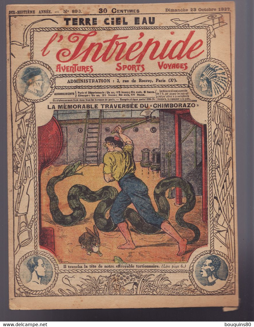 L'INTREPIDE N°898 Octobre 1927 - L'Intrépide