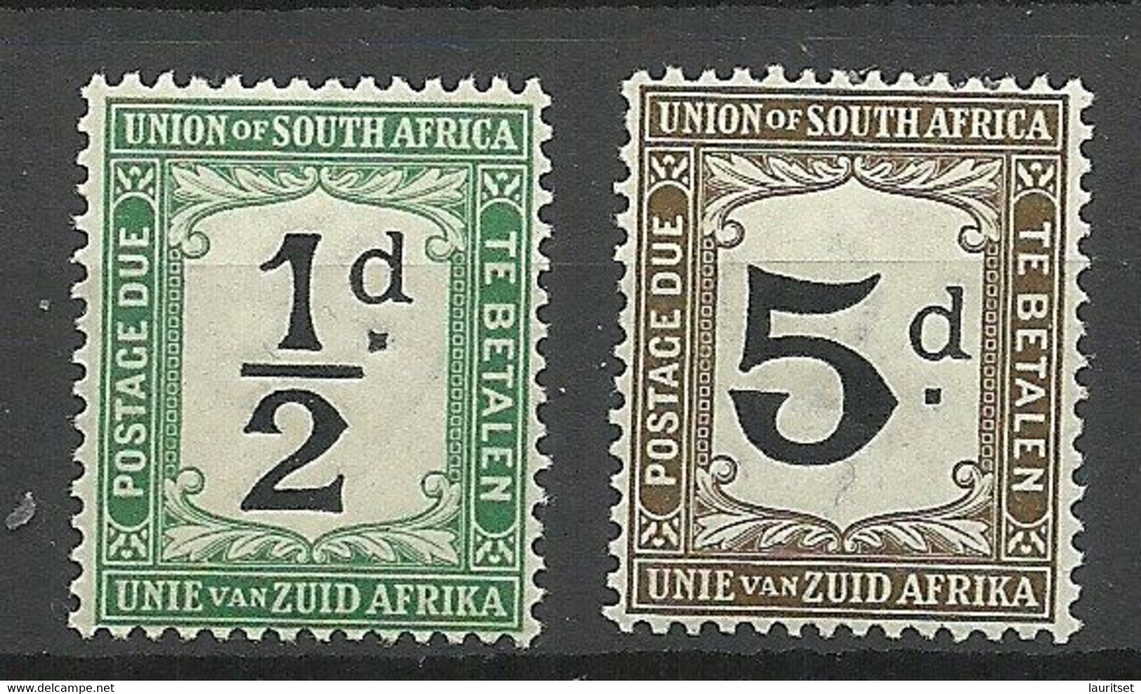 SÜDAFRIKA South Africa 1915 Michel 1 & 5 Postage Due Portomarken * - Impuestos