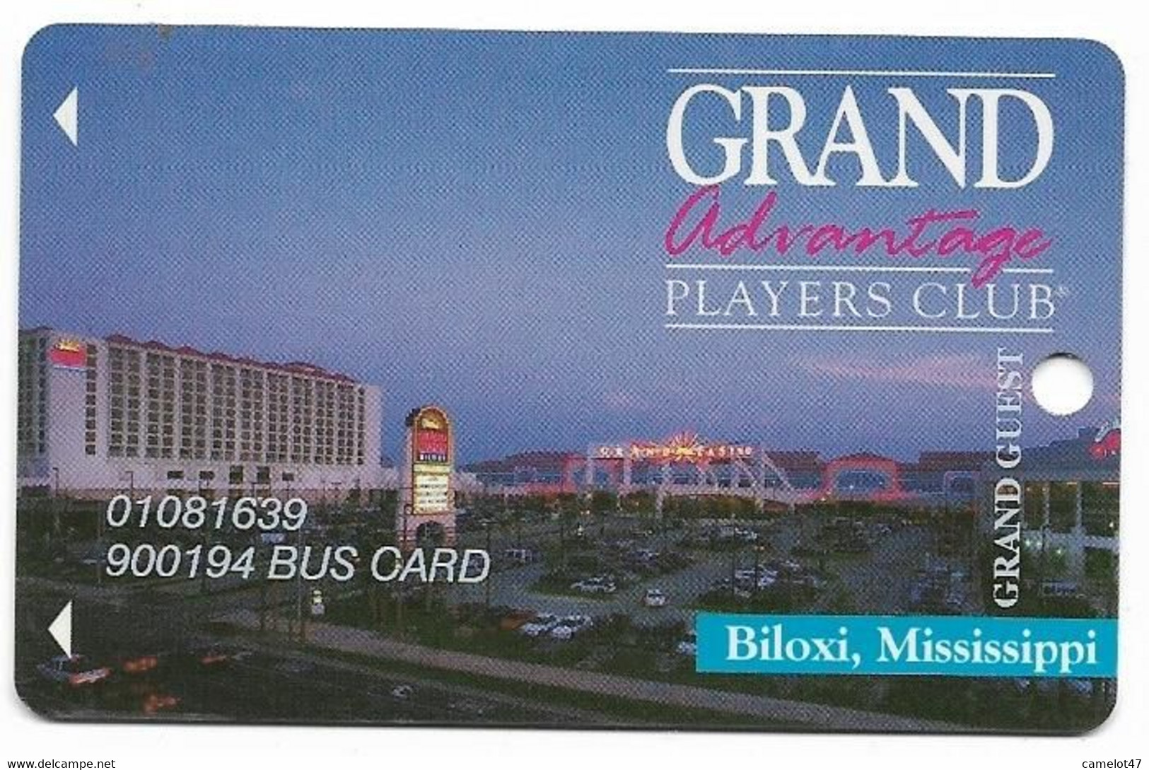 Grand Casino, Biloxi, MS, Older Used Slot Or Player's Card, # Grandbiloxi-3 - Casinokarten