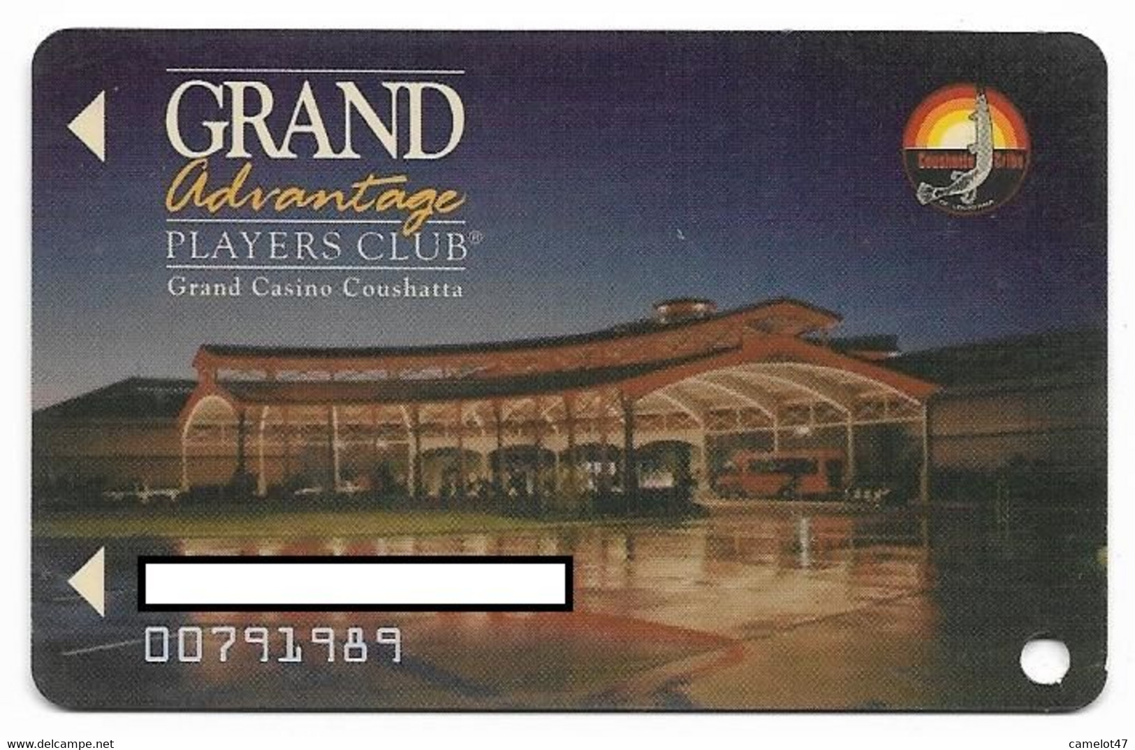 Grand Casino Coushatta, Kinder, LA, U.S.A,, Older Used Slot Or Player's Card, # Grandcoushatta-2 - Casinokarten