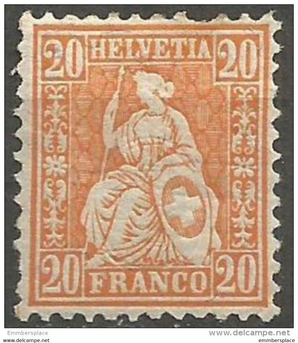 Switzerland - 1881 Sitting Helvetia 20c MH  Sc 62 - Neufs