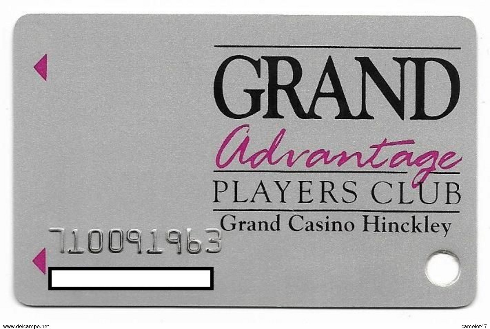 Grand Casino Hinckley, MN, U.S.A., Older Used Slot Or Players Card, # Grandhinckley-1 - Casinokarten