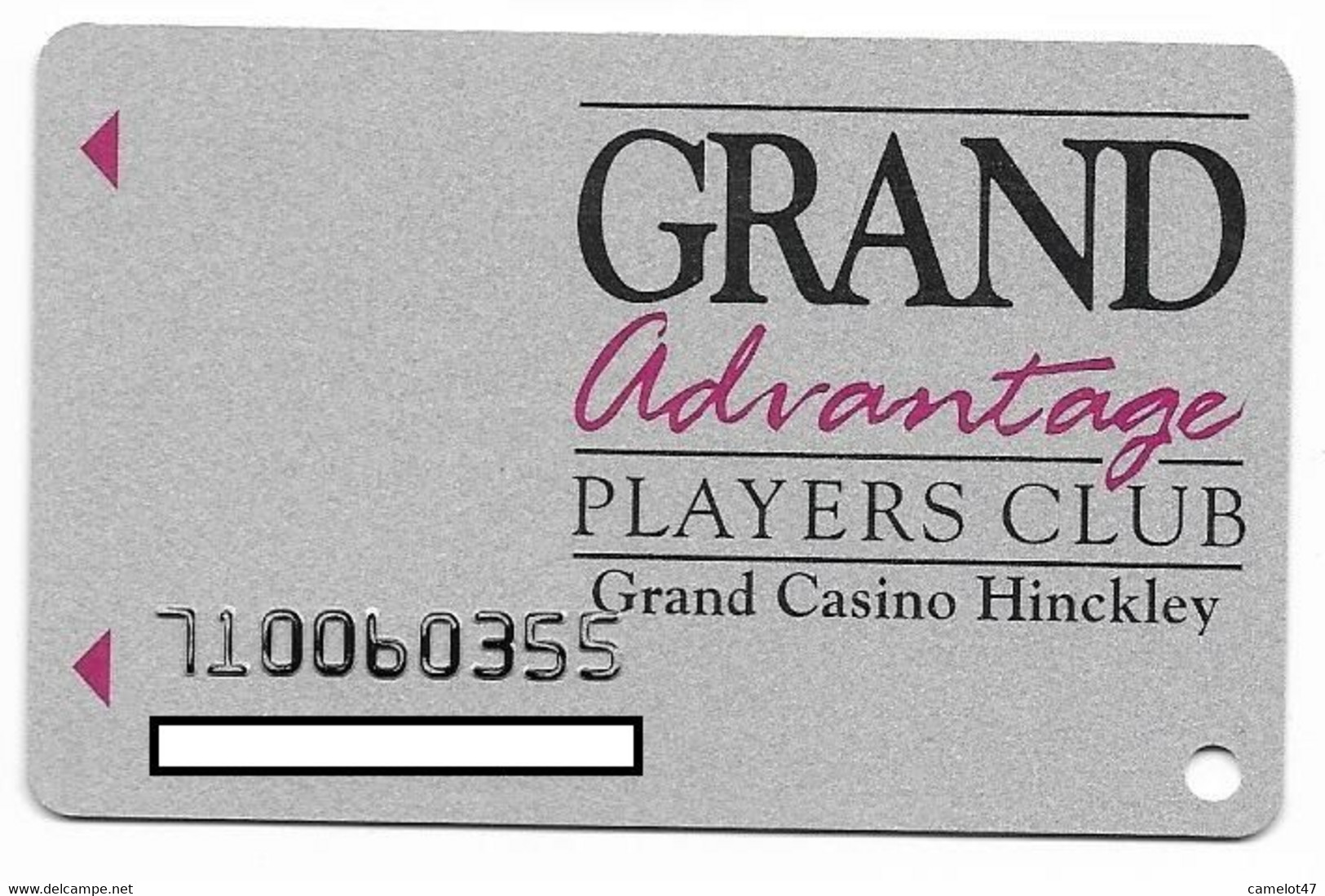 Grand Casino Hinckley, MN, U.S.A., Older Used Slot Or Players Card, # Grandhinckley-3 - Casinokarten