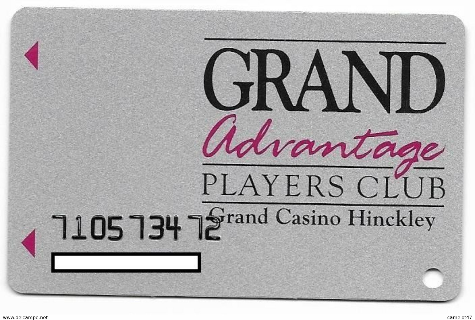 Grand Casino Hinckley, MN, U.S.A., Older Used Slot Or Players Card, # Grandhinckley-4 - Casinokarten