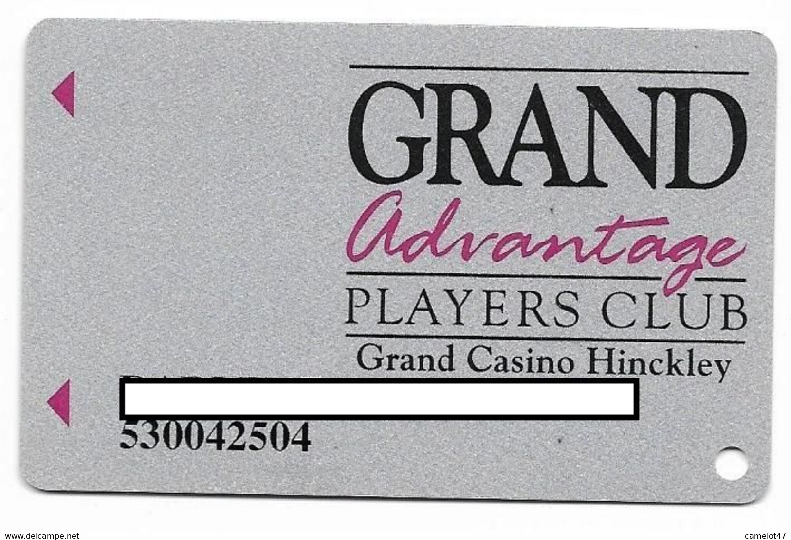 Grand Casino Hinckley, MN, U.S.A., Older Used Slot Or Players Card, # Grandhinckley-5 - Casinokarten